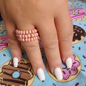 Seed Bead Flexible Ring Set - Pink Caviar